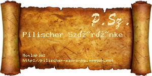 Pilischer Szörénke névjegykártya